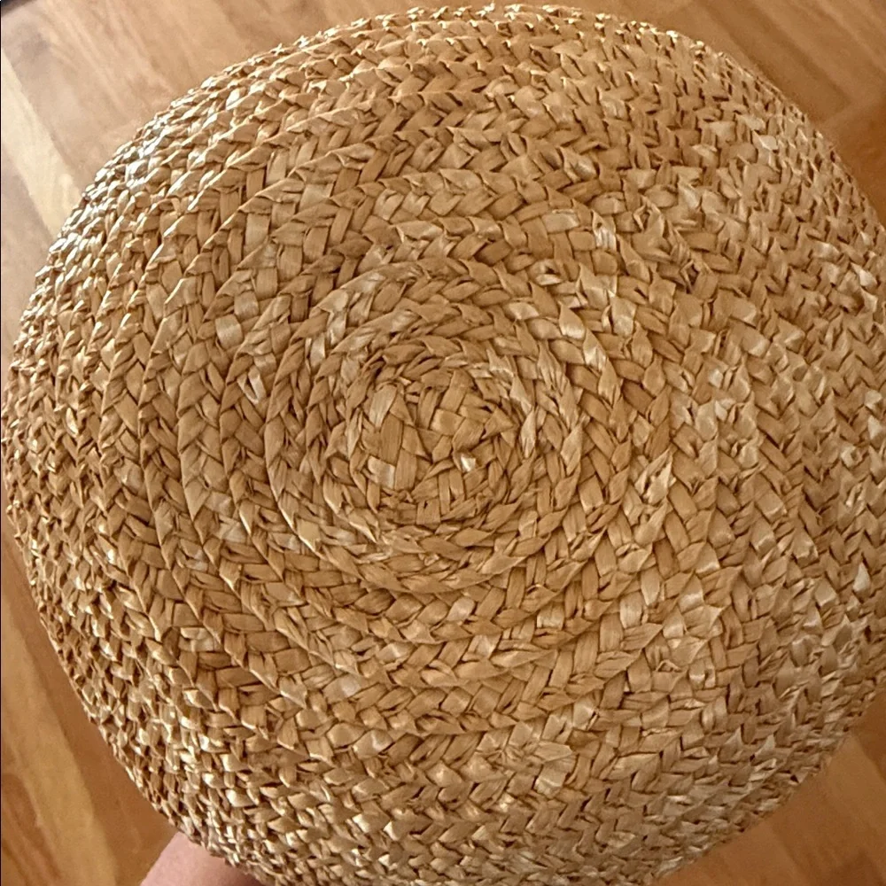 ZARA Woven Straw basket bag with Brown leather Strap - Natural - Picture 4 of 5